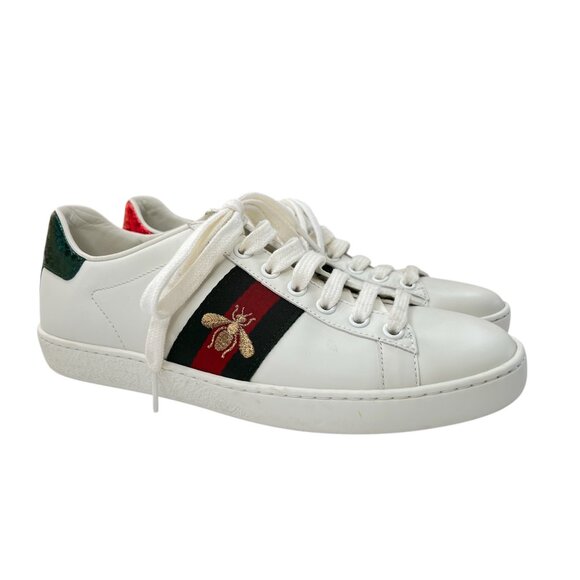 Gucci Women's Ace Bee Embroidered Sneaker Size 6 - Picture 1 of 16